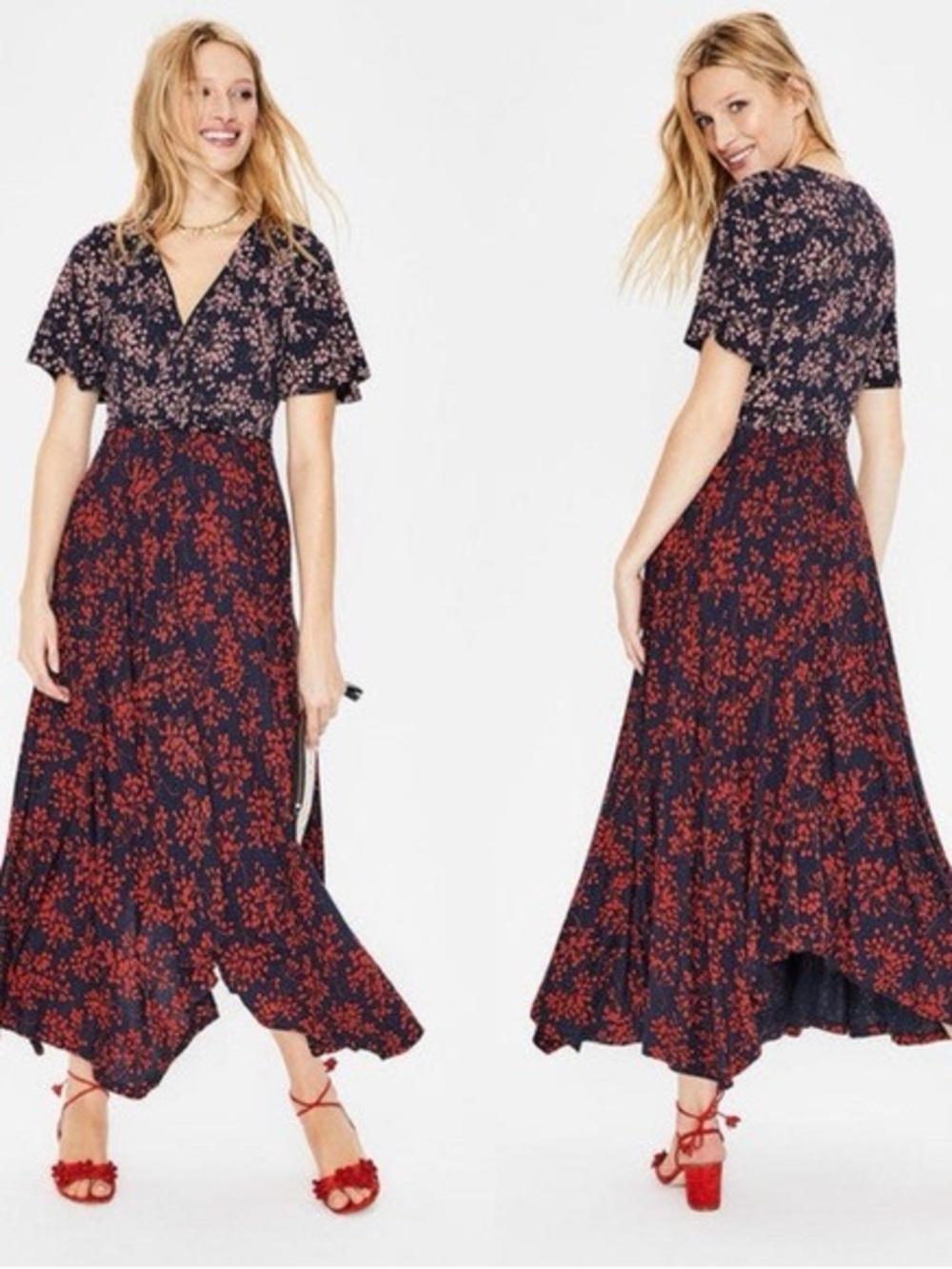 LIKE NEW BODEN Heather Hem Detail Midi Dress